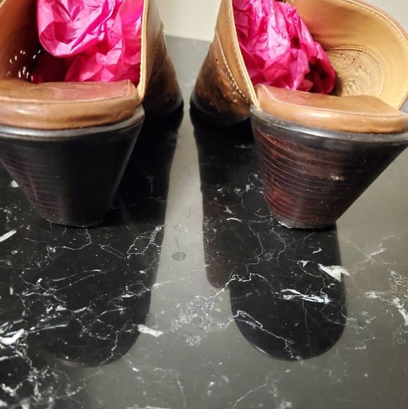 Brown Western Durango Leather Slip On Mules - Picture 5 of 9